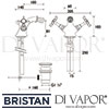 Bristan 1901 Bidet Mixer Pop-Up Waste Dimensions